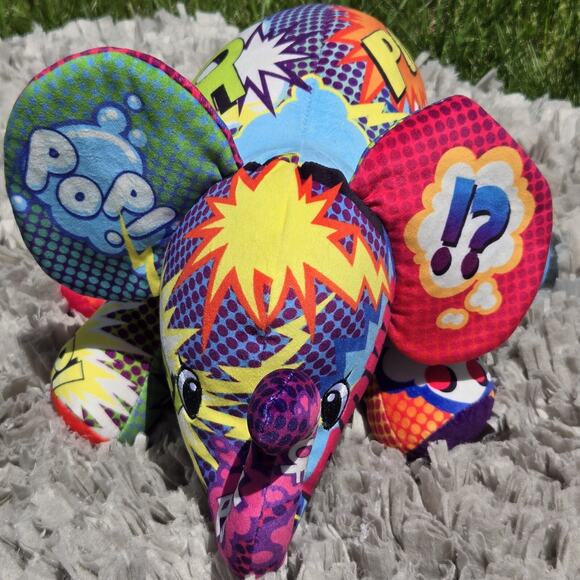 Pop Art Soft 16" Plush Elephant Mammoth Cartoon Wham Colorful Stuffed Animal POW - Picture 5 of 11